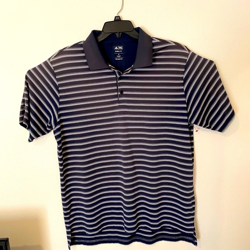 Adidas Climacool Men's Polo Size XL  Navy Striped
